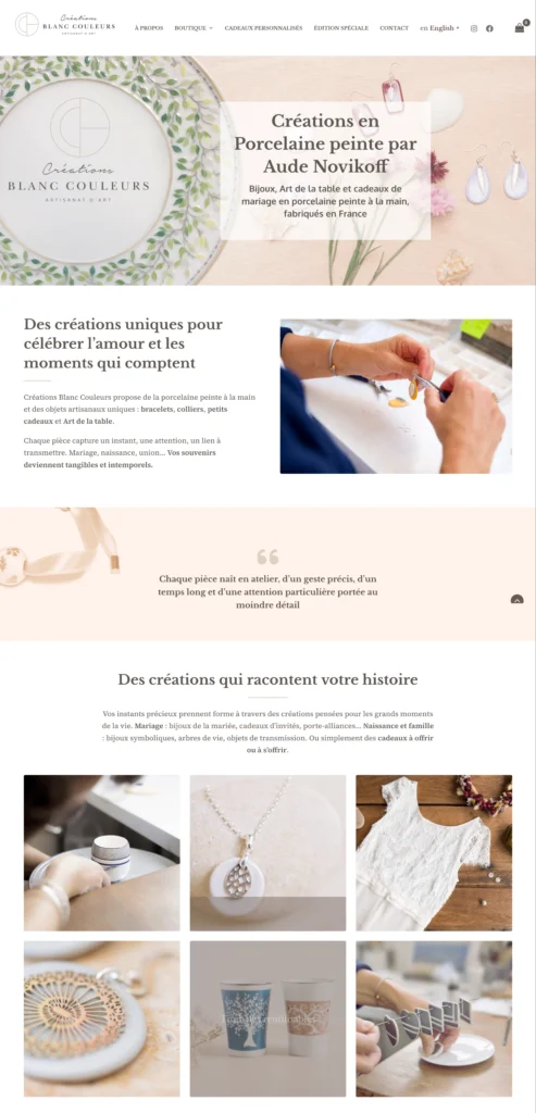 Refonte du site e-commerce Créations Blanc Couleurs